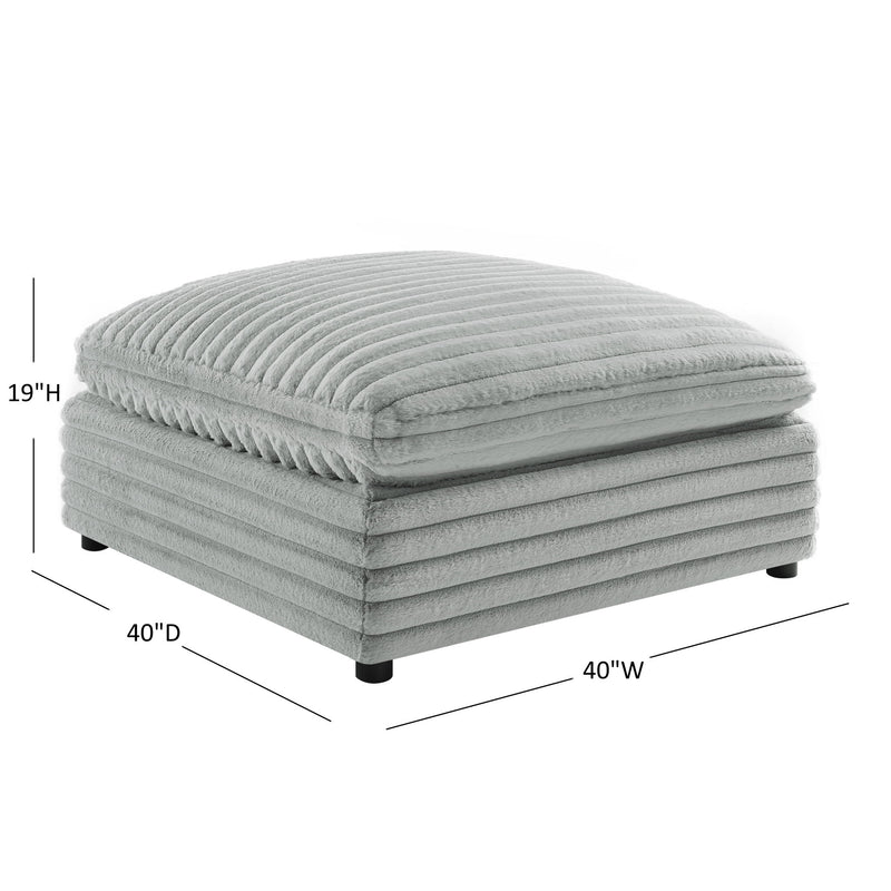 Jenny - Square Ottoman - Gray - R&R Furniture Gallery (Fountain Valley, CA)