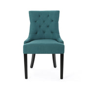 Dining Chair (Set of 2) With Upholstered Diamond Tufting And Espresso Birch Legs - Teal - R&R Furniture Gallery (Fountain Valley, CA)