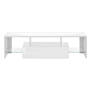 TV Stand, Console, Media Entertainment Center, Storage Cabinet, Glossy Contemporary & Modern - White - R&R Furniture Gallery (Fountain Valley, CA)