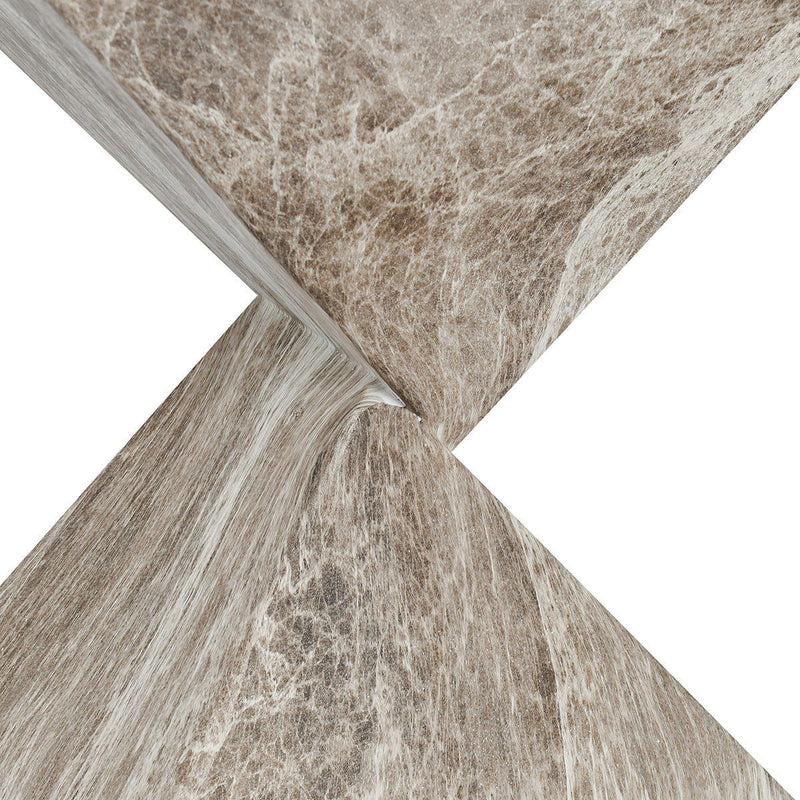 Adler - Outdoor Concrete Accent Table - Brown/Ivory - R&R Furniture Gallery (Fountain Valley, CA)