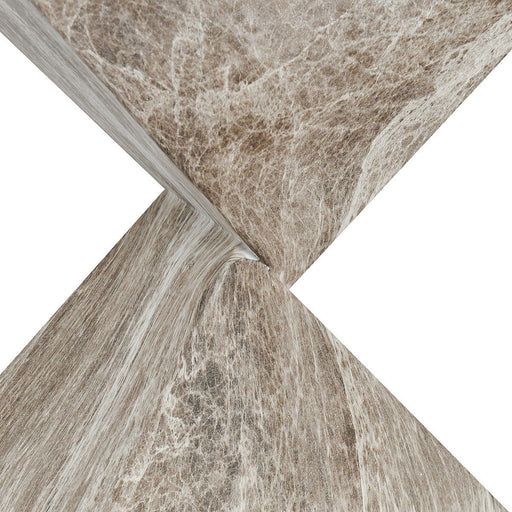 Adler - Outdoor Concrete Accent Table - Brown/Ivory - R&R Furniture Gallery (Fountain Valley, CA)