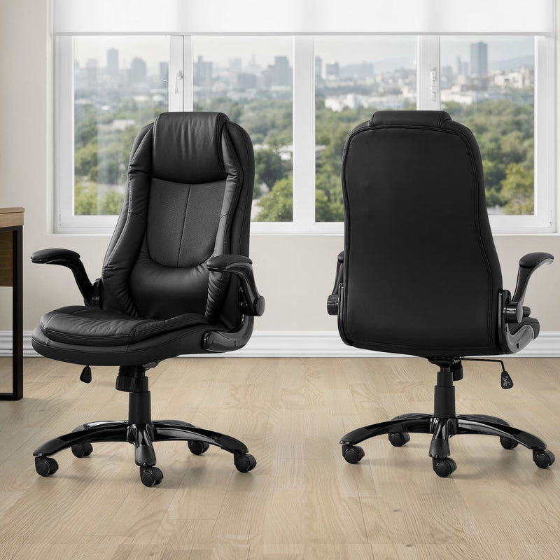 Office Chair, Adjustable Height, Swivel, Ergonomic, Armrests, Contemporary & Modern - Black - R&R Furniture Gallery (Fountain Valley, CA)