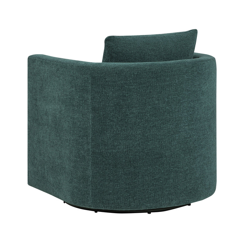 Sutton - Swivel Barrel Chair - Peacock - R&R Furniture Gallery (Fountain Valley, CA)