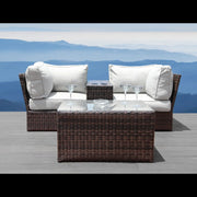 Comfortable Modern Patio Rattan Sectional Set With Cushions - R&R Furniture Gallery (Fountain Valley, CA)