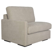 Uttermost Refuge sofa chaise in neutral fabric with plush cushions and wooden legs, perfect for modern living rooms.