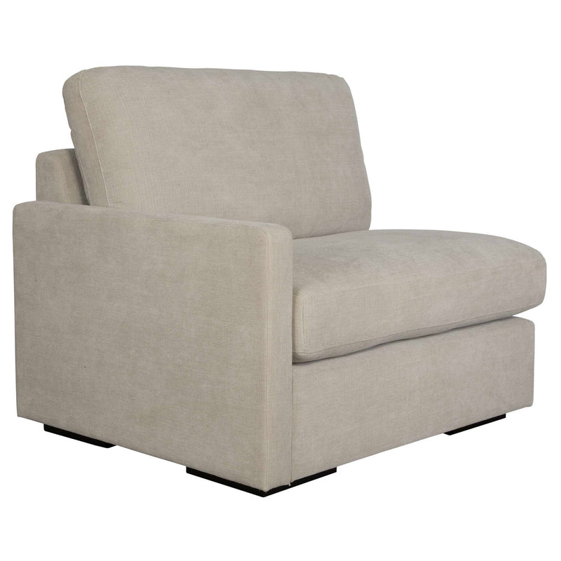 Uttermost Refuge sofa chaise in neutral fabric with plush cushions and wooden legs, perfect for modern living rooms.