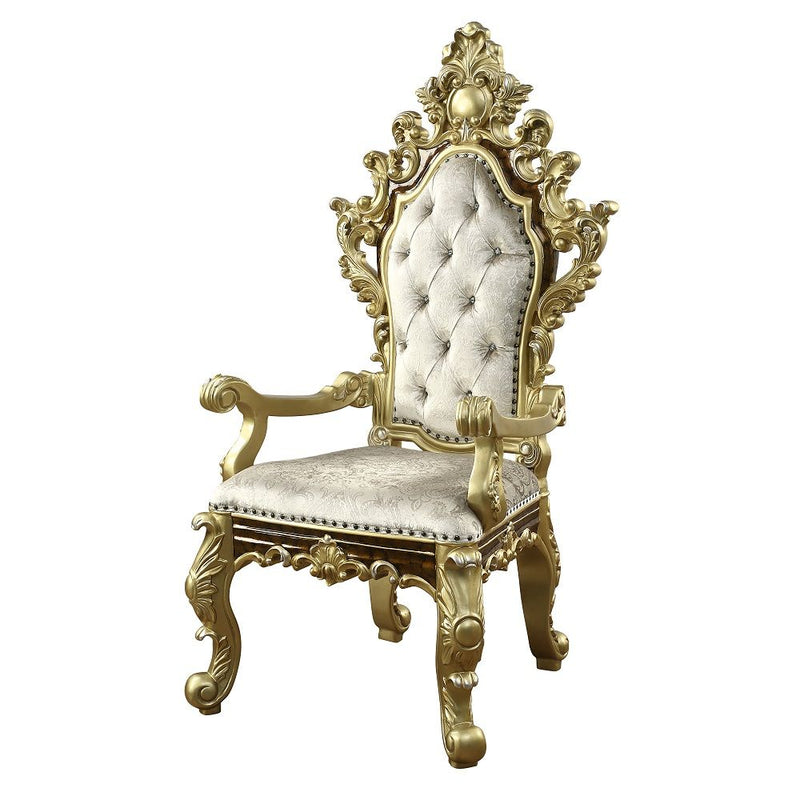 Desiderius - Arm Chair (Set of 2) - Antique Gold & Hand-Painted Brown - R&R Furniture Gallery (Fountain Valley, CA)
