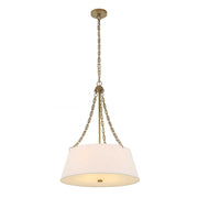 Uttermost Andalucia 4-Light Drum Pendant in gold and white, showcasing stylish pendant lighting with a modern drum design.