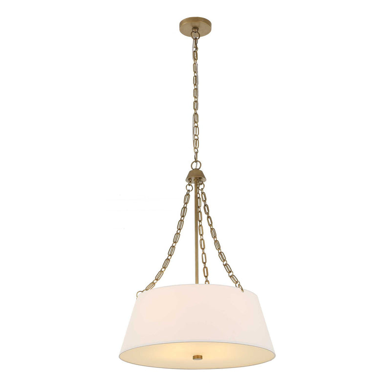 Uttermost Andalucia 4-Light Drum Pendant in gold and white, showcasing stylish pendant lighting with a modern drum design.