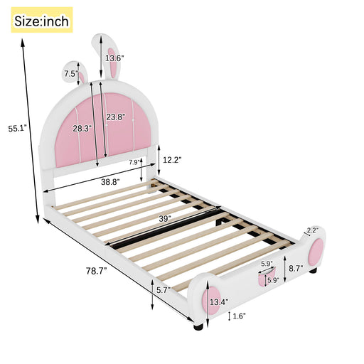 Upholstered Platform Bed With Rabbit Shaped Headboard - R&R Furniture Gallery (Fountain Valley, CA)