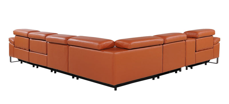 1246 - 7-Piece L-Shaped Modular Power Reclining Sectional With 3 Power Recliners And Power Headrests