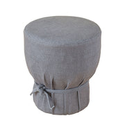 Elsie - Linen Upholstered Pouf - Gray - R&R Furniture Gallery (Fountain Valley, CA)