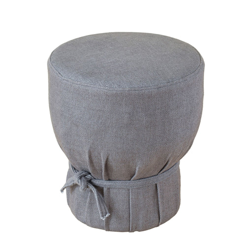 Elsie - Linen Upholstered Pouf - Gray - R&R Furniture Gallery (Fountain Valley, CA)