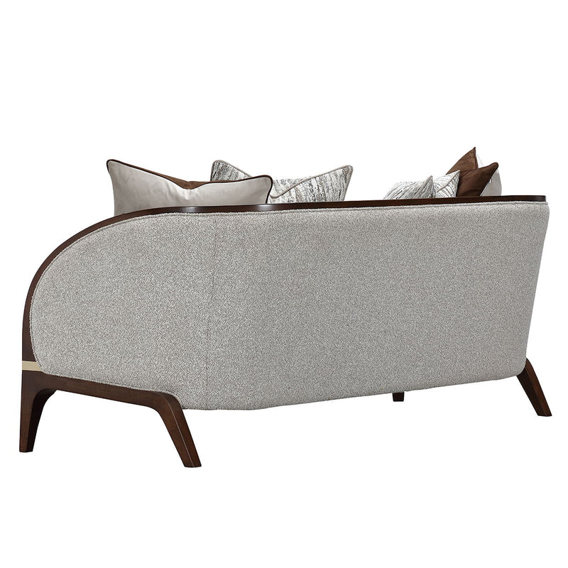 Houston - Loveseat - Pebble / Walnut - R&R Furniture Gallery (Fountain Valley, CA)