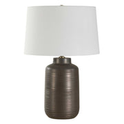 Uttermost Calderone bronze table lamp with a sleek, modern design and a sturdy base, ideal for contemporary home decor.