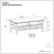 Acadian - Coffee Table With Drawer - Brown - R&R Furniture Gallery (Fountain Valley, CA)