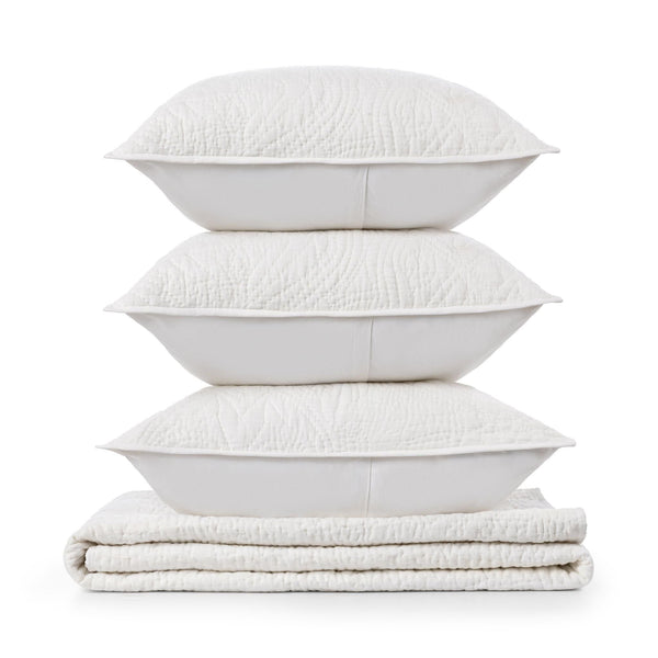 Berkshire - 4 Piece King Quilt Set - Linen Cloud