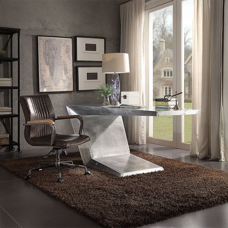 Brancaster - Executive Writing Desk - Aluminum - R&R Furniture Gallery (Fountain Valley, CA)
