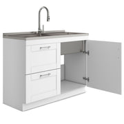 Shaker - Modern Wide Laundry Cabinet With Faucet And Sink - White - R&R Furniture Gallery (Fountain Valley, CA)
