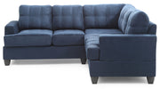 Glory Furniture Sandridge stationary sectional sofa with plush cushions and modern design, shown in a cozy living room setting.