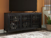 Vallisburg - Accent Cabinet - Black / Natural - R&R Furniture Gallery (Fountain Valley, CA)