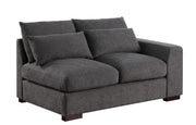 Tatman - Linen Blend Sectional With 2 Ottomans - Dark Gray - R&R Furniture Gallery (Fountain Valley, CA)