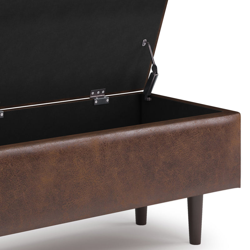 Shay - Large Square Coffee Table Storage Ottoman Mid-Century Style - R&R Furniture Gallery (Fountain Valley, CA)