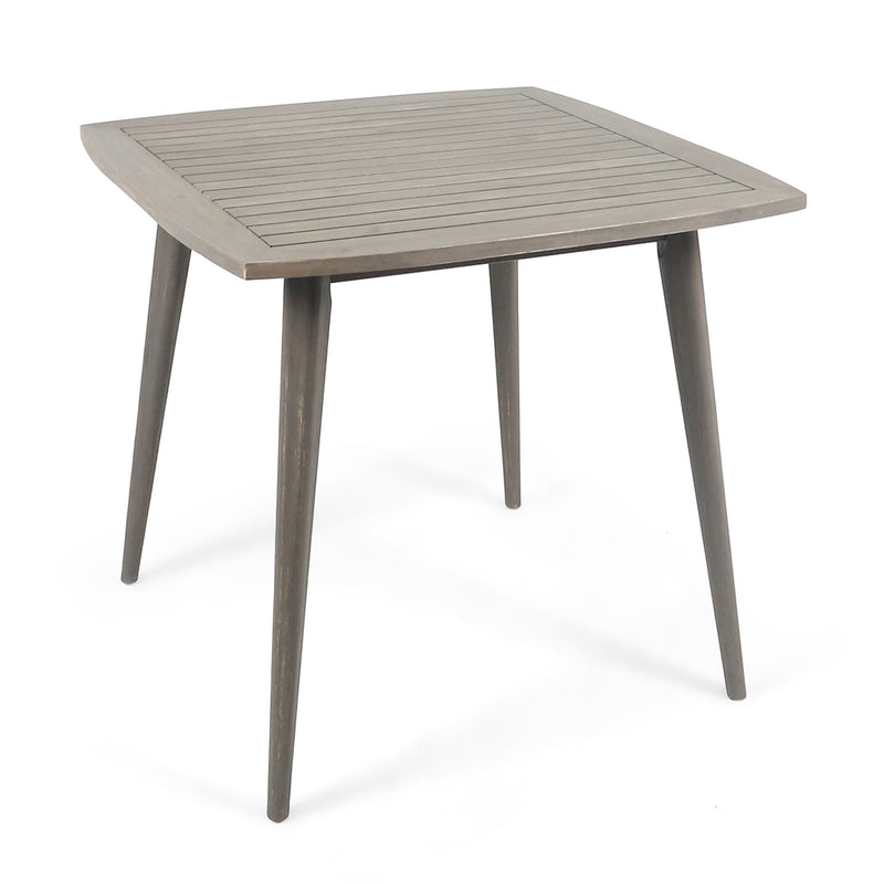 Modern indoor square Acacia wood dining table with toothpick leg design, showcasing a sleek, contemporary style by Noble House.