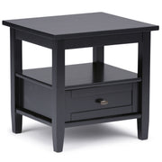 Handcrafted Warm Shaker coffee table by Simpli-Home with a smooth wooden surface and sturdy legs, ideal for living room decor.