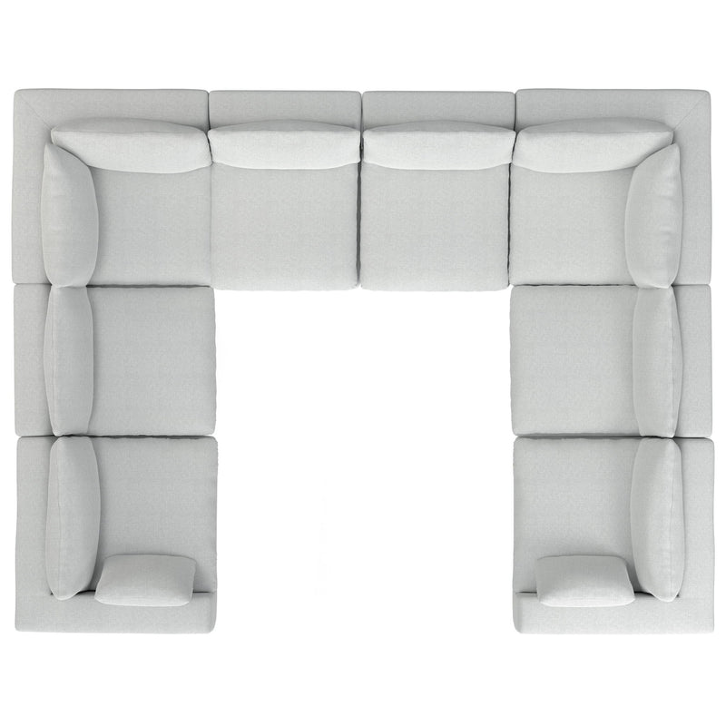 Jasmine handcrafted stationary sectional sofa by Simpli-Home with plush cushions and modern design in a living room setting.