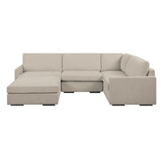 Uttermost Refuge corner sofa with plush cushions and modern design, showcasing its stylish fabric upholstery and corner configuration.