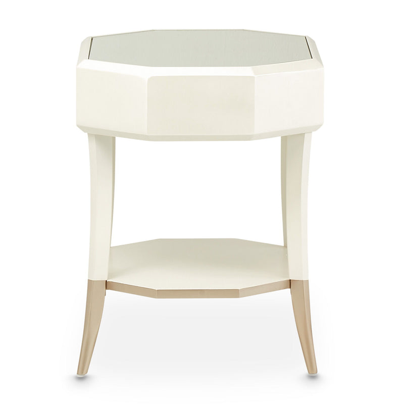 La Rachelle - Octagonal End Table - Champagne - R&R Furniture Gallery (Fountain Valley, CA)