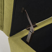 Noble House Juliana storage ottoman with beige fabric, featuring birch wood legs and a cushioned top for versatile use.