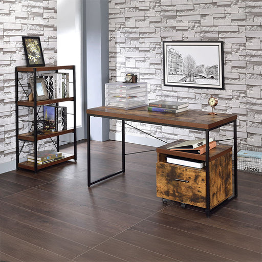 Bob - Bookshelf - Weathered Oak & Black - R&R Furniture Gallery (Fountain Valley, CA)