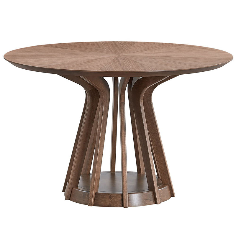 Seda - Round Dining Table - Walnut - R&R Furniture Gallery (Fountain Valley, CA)