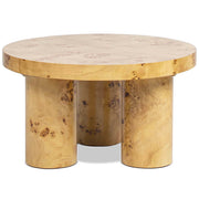 Nebula - Round Pillar Leg Coffee Table - Warm Natural Brown Burl - R&R Furniture Gallery (Fountain Valley, CA)