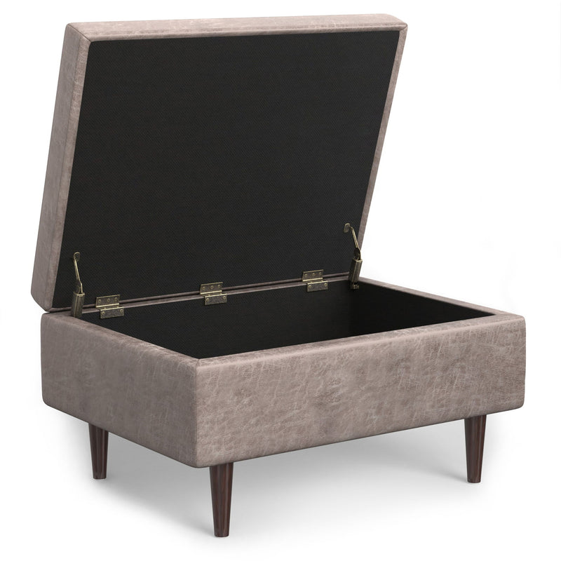 Shay - Large Square Coffee Table Storage Ottoman Mid-Century Style - R&R Furniture Gallery (Fountain Valley, CA)