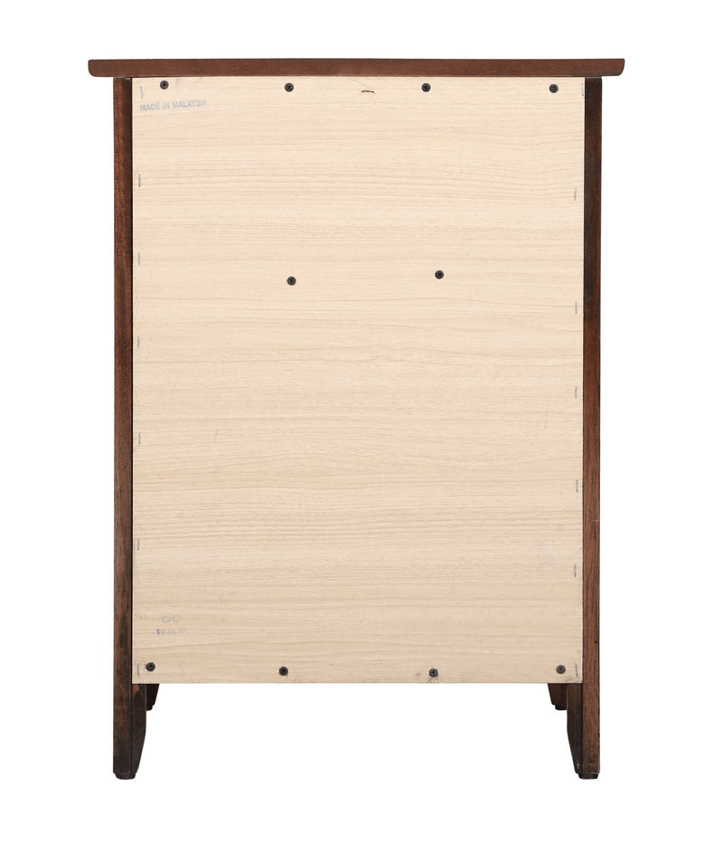 Glory Furniture Izzy cappuccino accent nightstand with a sleek design, wooden finish, and compact storage drawer.