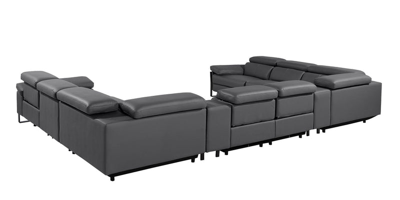 1246 - 10-Piece U-Shaped Modular Power Reclining Sectional With 4 Power Recliners And Power Headrests