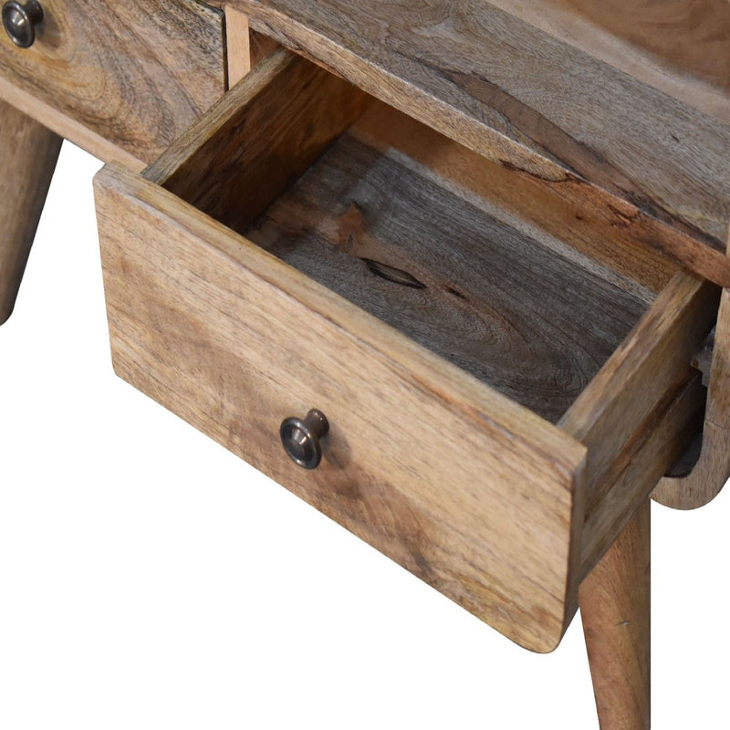 Mini Curved Media Unit - Oak - R&R Furniture Gallery (Fountain Valley, CA)