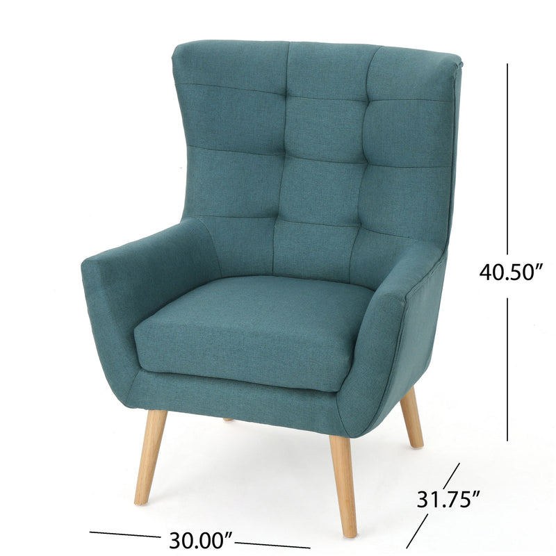 Club Chair With Rubberwood Legs - R&R Furniture Gallery (Fountain Valley, CA)
