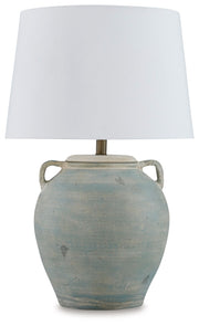 Shawburg - Terracotta Table Lamp - Antique Green - R&R Furniture Gallery (Fountain Valley, CA)