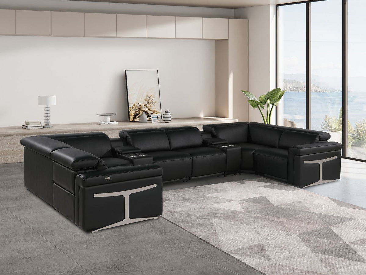 1126 - 8-Piece U-Shaped Sectional Sofa In With 2 Power Recliners & Power Headrests - R&R Furniture Gallery (Fountain Valley, CA)