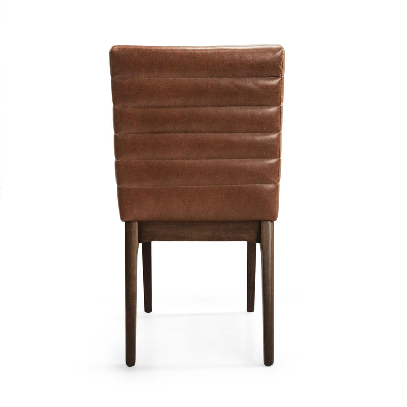 Set of two upholstered Noble House dining chairs with rubber legs, featuring cushioned seats and stylish design for modern dining rooms.