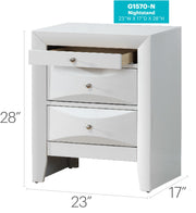 Modern design accent nightstand by Glory Furniture with a sleek wooden finish and minimalist drawer for bedroom storage.