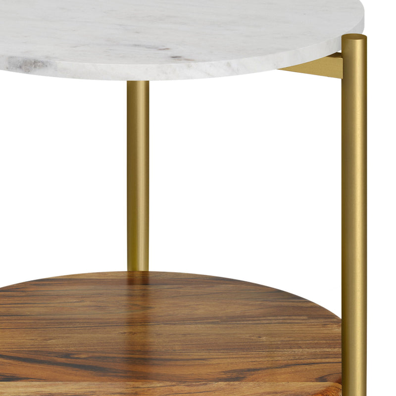 Wagner - Round Marble & Wood Table - R&R Furniture Gallery (Fountain Valley, CA)