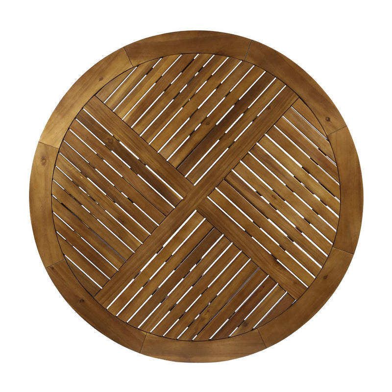 Hermosa - Outdoor Acacia Wood Table Circular Design - R&R Furniture Gallery (Fountain Valley, CA)