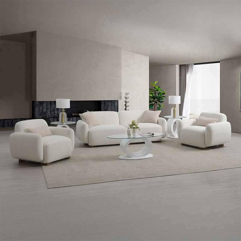 Darius - Sofa With 2 Pillows - Beige Boucle - R&R Furniture Gallery (Fountain Valley, CA)
