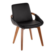 Lumi Source Cosmo mid-century side chair with wooden legs and upholstered seat and back in a modern design.