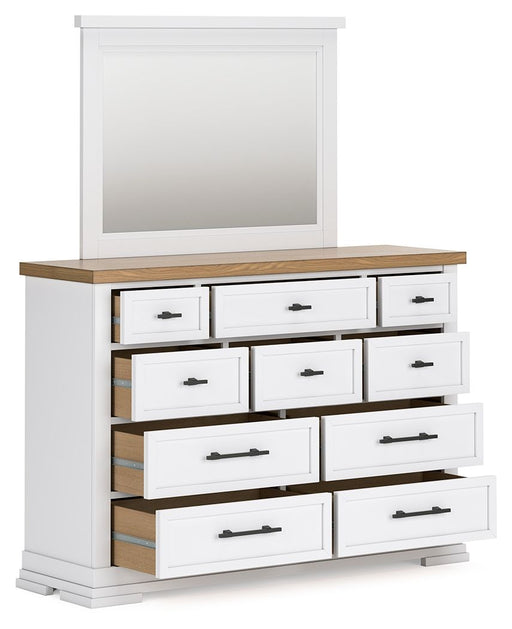 Ashbryn - Dresser And Mirror - White / Natural - R&R Furniture Gallery (Fountain Valley, CA)